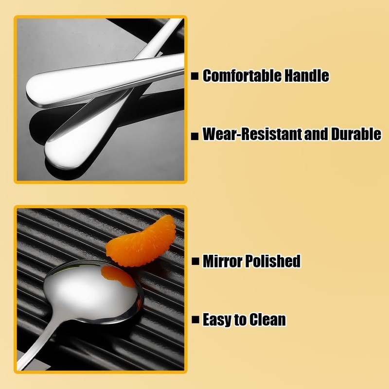 2 PCS Serving Spoons Set Stainless Steel Slotted Spoon Long