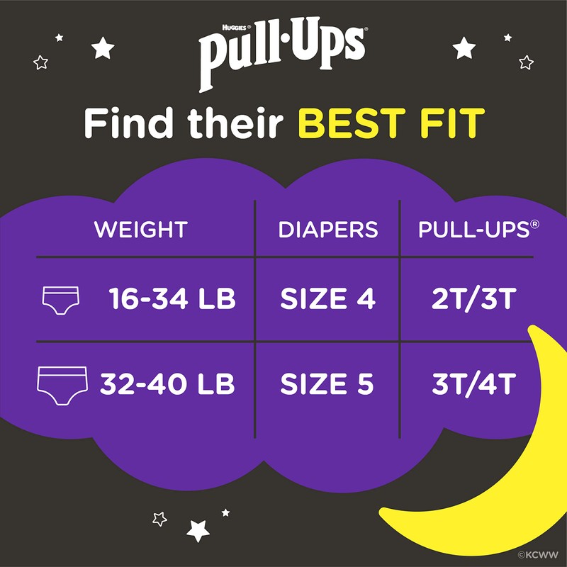 Pull-Ups - Pantalones de entrenamiento nocturnos para niños, 3T-4T, 18