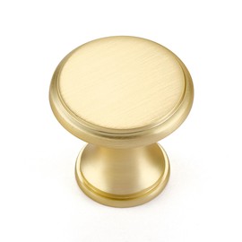 Ravinte 30 Pack Brushed Brass Kitchen Cabinet Knobs, Solid Brass Pulls Zinc Handles Simple Drawer Cabinet Hardware for Cupboard Drawer Knobs
