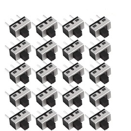 CLDIY 20pcs High Knob 3 Pin 2 Position 1P2T SPDT Panel Mount Vertical Micro Slide Switch AC 125V 2A