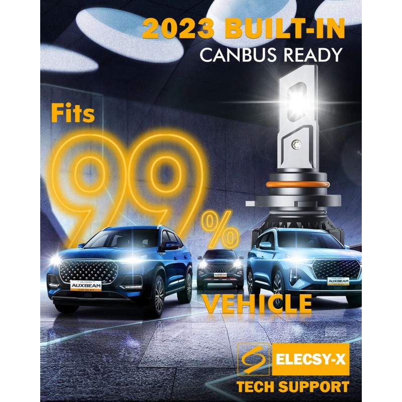AUXBEAM HB3 9005 90W LED Headlight Bulbs Kit High Beam