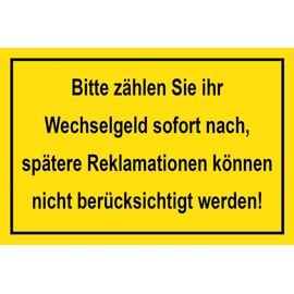 mrdeco Metal Sign 12 x 18 cm Curved Please Count Change Decorative Tin Sign