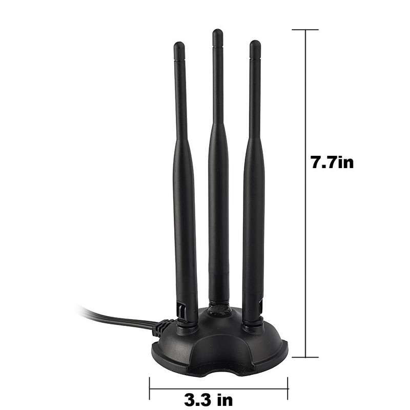 Eightwood 2.4GHz 5GHz Dual Band WiFi Antenna, 3 RP-SMA Connector