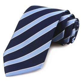 Blue Navy Stripe Necktie Holiday Silk Formal Ties Suit Fitness Dating For Men Youth Boys