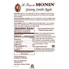 Monin Flavored Syrup, Granny Smith Apple, 33.8-Ounce Plastic Bottle (1 liter)