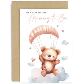 Very Special Mummy To Be Card - Congratulations Pregnancy Card for Her - Baby Shower Greeting Card - Expecting Card for New Mummy - Teddy Bear Design - Colleague, Sister, Bestie, Special Friend