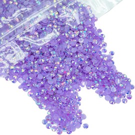qiipii 12000PCS 4mm Light Purple AB Resin Rhinestones for Crafts Violet AB Flatback Jelly Resin Rhinestones Bulk SS16 Non-Hotfix Stones Diamonds Crystals Gems for Mugs Tumblers Bottles Cups DIY Crafts