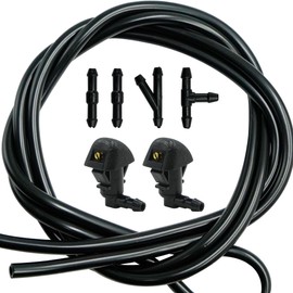 EDIETH Complete Washer System Kit (Nozzles+Hose+Adapters) - Replaces 76810-TK8-A01, 76810TK8A21 - Fits for Honda Odyssey 2011-2017 - 2 Nozzles, 1 Hose & 4 Adapters