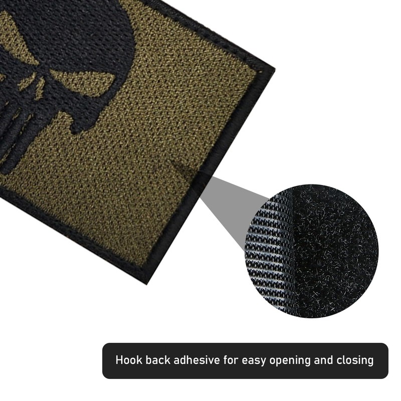 MUYAPAY 4 Pieces Patches Velcro Military Punisher Velcro Patch Punisher