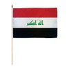 Iraq 12x18in Stick Flag - 1 dozen pack