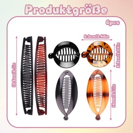 Banana Clip Dickes Haar, Banana Clip, 6 Stück Hochwertiger Kunststoff Banana Hair Clip Set Mit, Perfekt Für Alltag, Party, Bananenspange Haare Für Frauen Und Mädchen