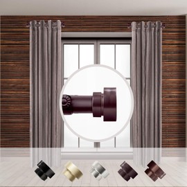 Rod Desyne 1" Side Curtain Rod 12-20 inch (Set of 2) - Mahogany