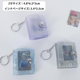 LIKENNY Photo Album Keychain Mini Intuitive Pocket 2" Transparent Lightweight Portable Small Photo Album Binder Photo Holder Clear Pocket Photo Storage DIY Handmade Birthday Anniversary Memories