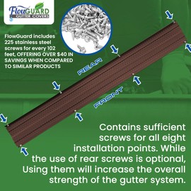 FlowGuard High Clearance Premium 50-Year Gutter Cover System - Brown 5 Inch Aluminum Gutter Guards, 125 Feet - by FlexxPoint, Made in The USA