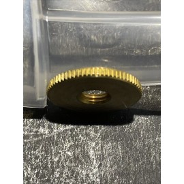 3/4IN DIAMETER 1/4-27 THREADED KNURLED FLAT BRASS NUT UNFINISHED LOT OF 6