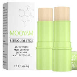 Retinol Eye Cream Stick 2 Pack – Anti Wrinkle & Hydrating Under Eye Treatment with Coconut Oil, Portable Dark Circle Corrector, Vegan & Gentle Formula