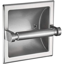 M2cbridge 18/8 Stainless Steel Hotel Style Brushed Nickel Recessed Bathroom Toilet Paper Holder with Rear Mounting Bracket for Wooden/Cement Wall