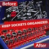2-Piece 1/4"-Drive Metric Magnetic Socket Organizer Set (Holds 26 Sockets)