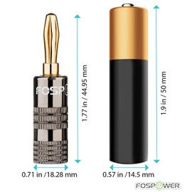 FosPower Banana Plugs 10 Pairs / 20 pcs, Closed Screw 24K Gold Plated Speaker Plug Connectors for Speaker Wire, Wall Plate, Home Theater, Audio/Video Receiver, Amplifiers and Sound Systems