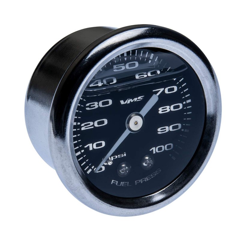 VMS RACING 0-100 PSI Liquid Filled Fuel Pressure Gauge with