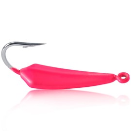 Dr.Fish 10 Pack Pompano Jigs Saltwater Surf Fishing Jig Heads Stand Up Banana O'Shaughnessy Hooks Beach Casting Flounder Redfish Halibut Striper Mackerel Pink 1/2oz