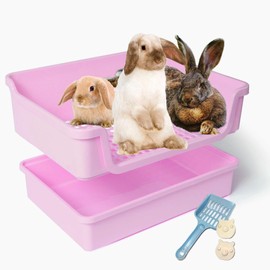 HoppScotch.bun Bumbox Deluxe: Extra Large Rabbit Litter Box Safe for Bunny Feet, Easy to Clean, Giant Bunny Litter Box w/Wireless Grate, Dump Tray, Rabbit Potty Training and Bunny Supplies (Pink)