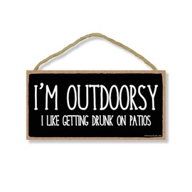 Honey Dew Gifts Bar Decor, I'm Outdoorsy 10 inch by 5 inch Hanging Sign, Wall Art, Decorative Funny Home Decor, 75624
