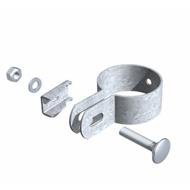 Alberts 563448 End Clamp, Raw Steel, Hot-Dip Galvanised for Post Diameter 34 mm
