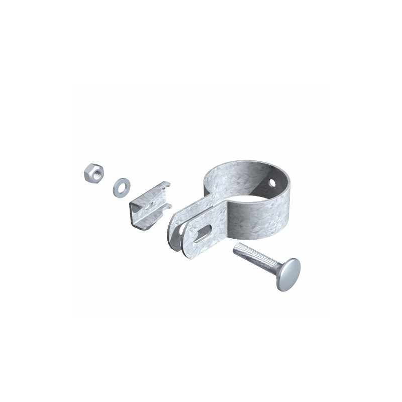 Alberts 563448 End Clamp, Raw Steel, Hot-Dip Galvanised for Post