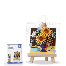 Bloques de Construcción,Juguetes de Construcción de Flores y Tablero de Dibujo Puzzle Bricolaje Juego de Bloques Decoración Recogida Regalos Creativos (Girasol,790pcs)