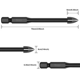 20 PCS 1/4" Tile Drill Bits 6mm Masonry Drill Bits Concrete Drill Bit Set Alloy 1/4" Hex Shank for Tile Glass Mirror Ceramic Wood Brick (2 Set,1/4'' 6mm,20pcs)