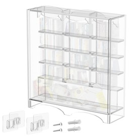 Acrylic Anxiety Bookshelf Get rid of Your Anxiety, Miniature Book Display Cabinet, Portable Bookshelf, Stress-Relieving Gifts for Family and Friends, Home Office Desk (MiniBook Not Include) (Clear)