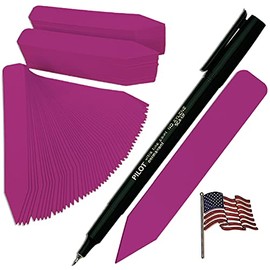 TAGKRAFTERS 4" x 5/8" Fuchsia Premium Pot Stakes with Marker - 500 Pcs - Plastic Plant Tags and Labels - Nursery Garden Tree Labels Waterproof Writeable | Made in The USA |