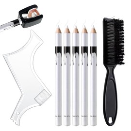 9 Piece Beard Shaping Tool, Professional Grooming Kit with Beard Pencil, Razor Comb, and Cleaning Brush, Ideal for Home Barbering and Travel Use