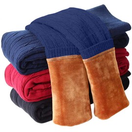 iLover Leggings de invierno con forro polar cálido para niñas pequeñas, mallas térmicas gruesas hasta el tobillo, pantalones 4-12, Azul oscuro, 6-7 Años