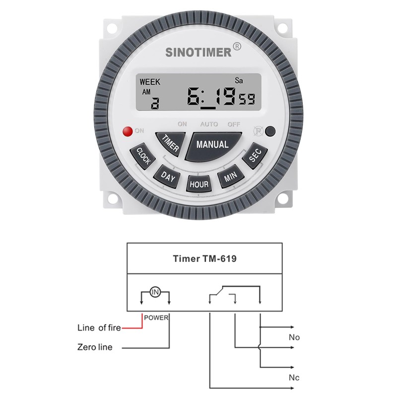 DC/AC 24V Digital Gate Timer Switch - Programmable, Accurate-to-The-Second Control