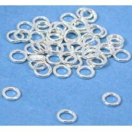 FindingKing 50 Jump Rings Closed Sterling Silver 4mm Parts