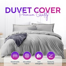 Sunshine Comforts Single Duvet Cover Set - 100% Soft Brushed Microfiber Quilt Cover Bedding Single Bed Set with Pillow Cases - Breathable & Anti Wrinkle 200 Thread Count Single Duvet Cover (Cream)