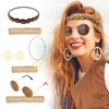 OWANVION 6 Piece Hippie Costume Set Women's Fringe Vest Faux