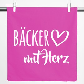 Huuraa Cushion Baker with Heart Decorative Sofa Cushion Cover 40 x 40 cm Fuchsia with Motif for the Greatest People Gift Idea for Friends and Family