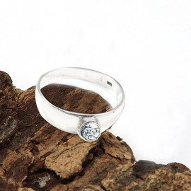 JEWELSTREZORO Dendrit-Opal Edelstein 925 Sterling Silber Band Ring Herren & Damen Geschenkartikel Handgefertigter Schmuck TSR366CI_1 (47 (15.0))