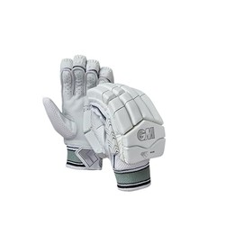 Gunn & Moore GM Cricket Batting Gloves | 505 | Lightweight Design | Calf Leather Palm | Small Adult Right Handed | 1 Pair | Approx 500 g per Pair, White/Grey