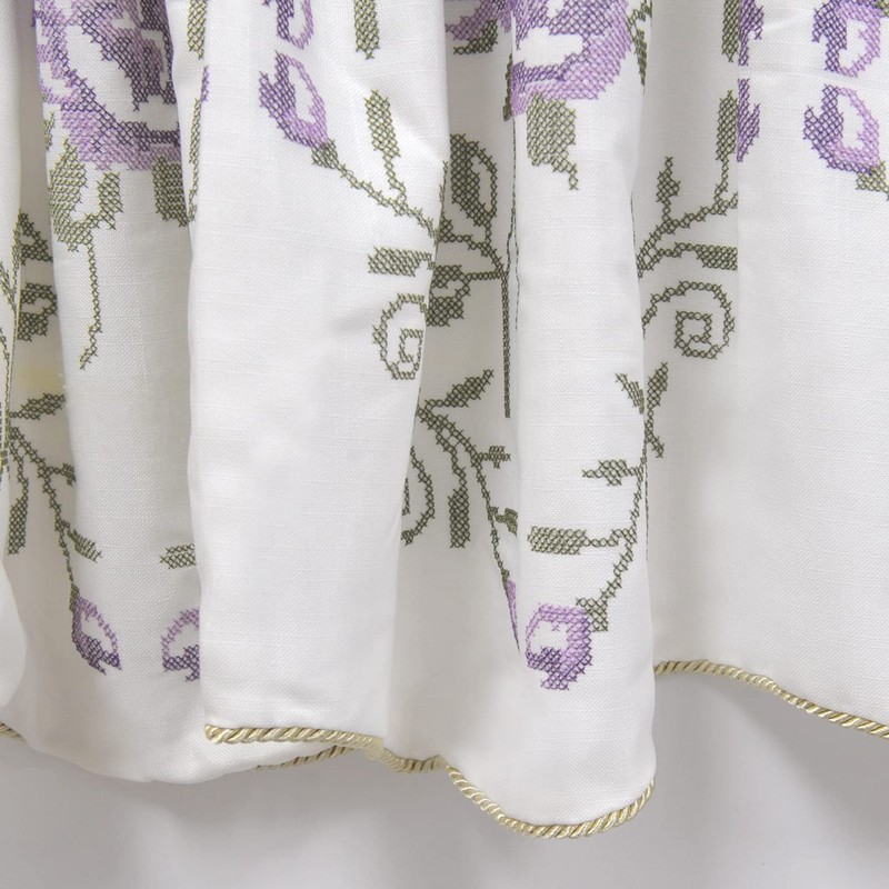 Serenta Classic Embroidery Valance, 60"x19" (Lilac Roses)