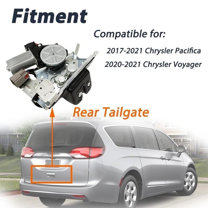 VEELECP Tailgate Lock Latch Compatible with 2017-2021 Pacifica, 2020-2021 Voyager