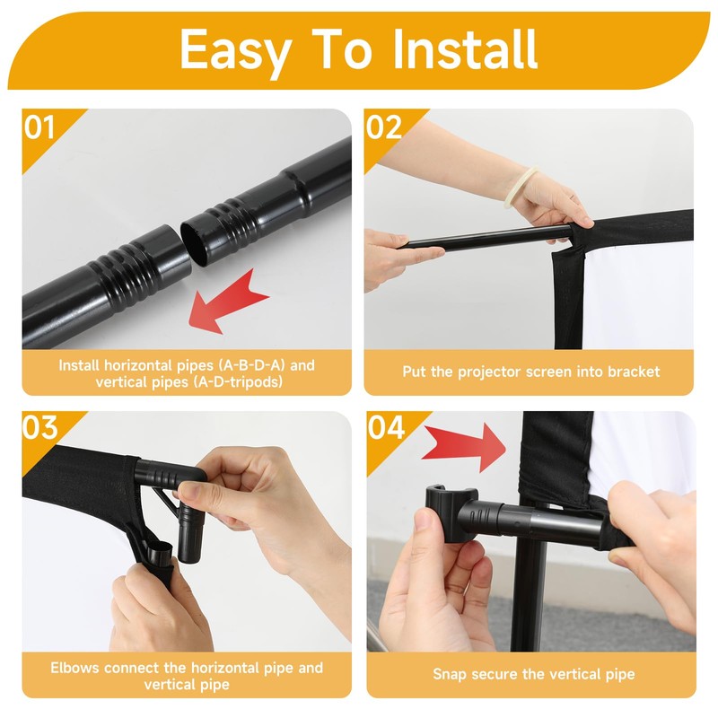 Outdoor Projector Screen with Stand, SCREENMAX 120 inch Foldable Projector