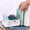 Jeffdad 3 Pack Pastel Crates, Collapsible Plastic Storage Baskets Mini