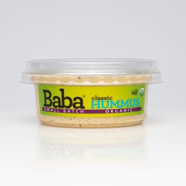 Baba Small Batch Organic Hummus (8 oz, 3 Pack) - USDA Organic, Gluten Free, Vegan, Non-GMO, Cholesterol Free (Classic, Zesty Lemon, Garlic)