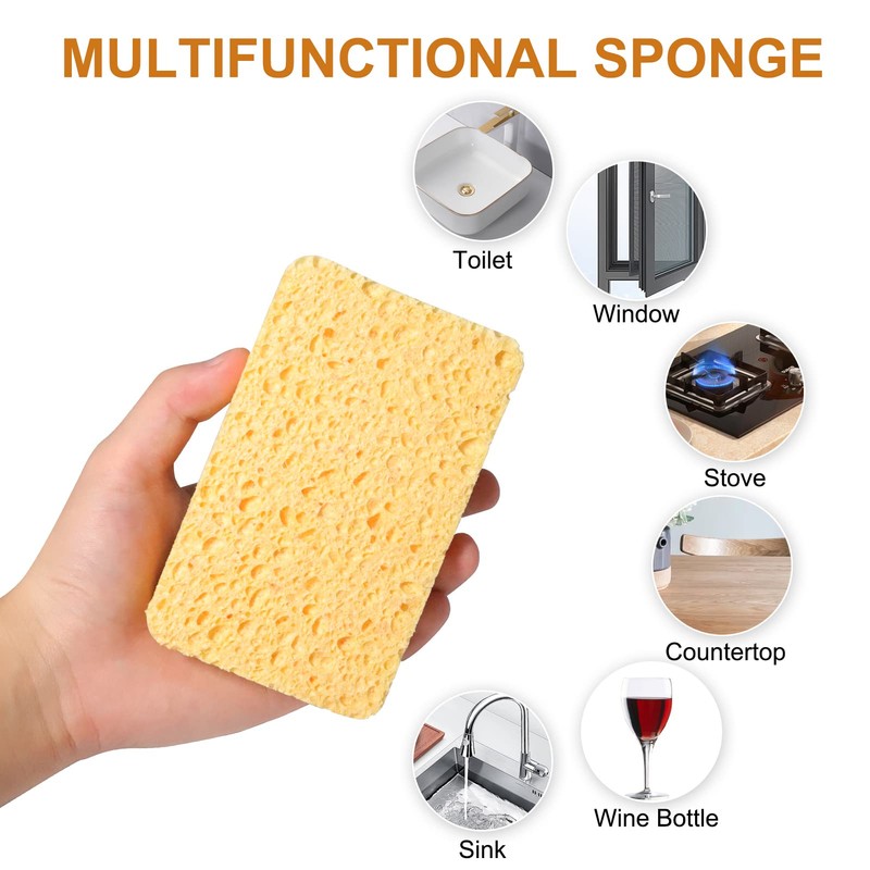 8 Pack Eco Compostable Sponge Kitchen Dish Sponge Biodegradable Washing