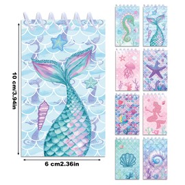 24 Stück Mini Notizbuch Kinder Mini Notizbücher Meerjungfrau Ozeantier Gastgeschenke Spirale Notizblöcke für Mädchen Kinder Kleine Skizzenblöcke für Unterwasserwelt Geburtstag Party Klassenzimmer