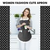 Aprons for Women with Pockets, Cute Adjustable Black Red Chef